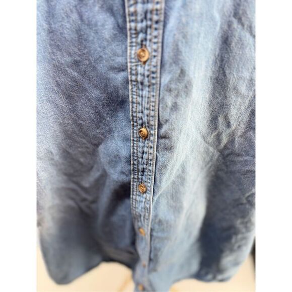 ASOS Curve Women’s Long Sleeve Button Down Denim Jean Shirt Size 14 100% cotton - Picture 9 of 12